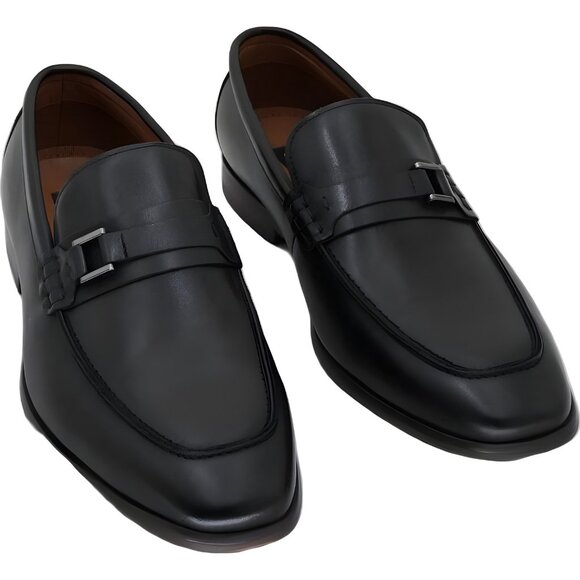Steve Madden Men's Adair Black Leather Slip-On Shoes 9.5M - Picture 1 of 6
